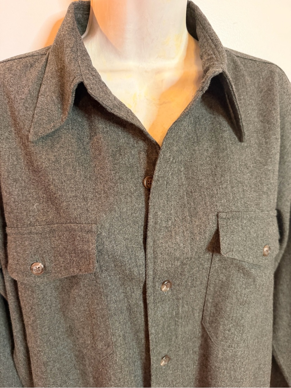 Vintage RALPH Ralph Lauren Blue Label Gray Button-Front Casual Shirt Jacket - Picture 4 of 8
